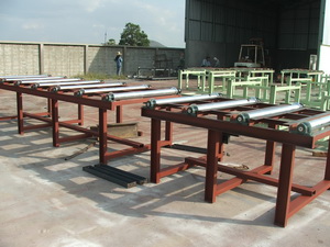 Roller conveyor and system